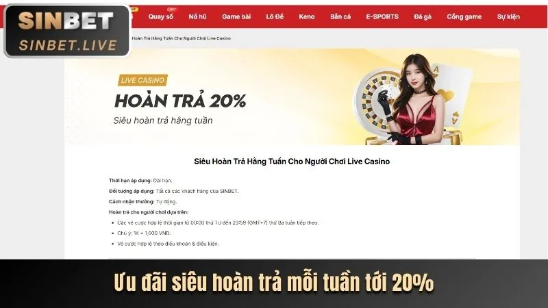 Khuyến mãi hoàn trả hàng tuần cho cá cược thể thao